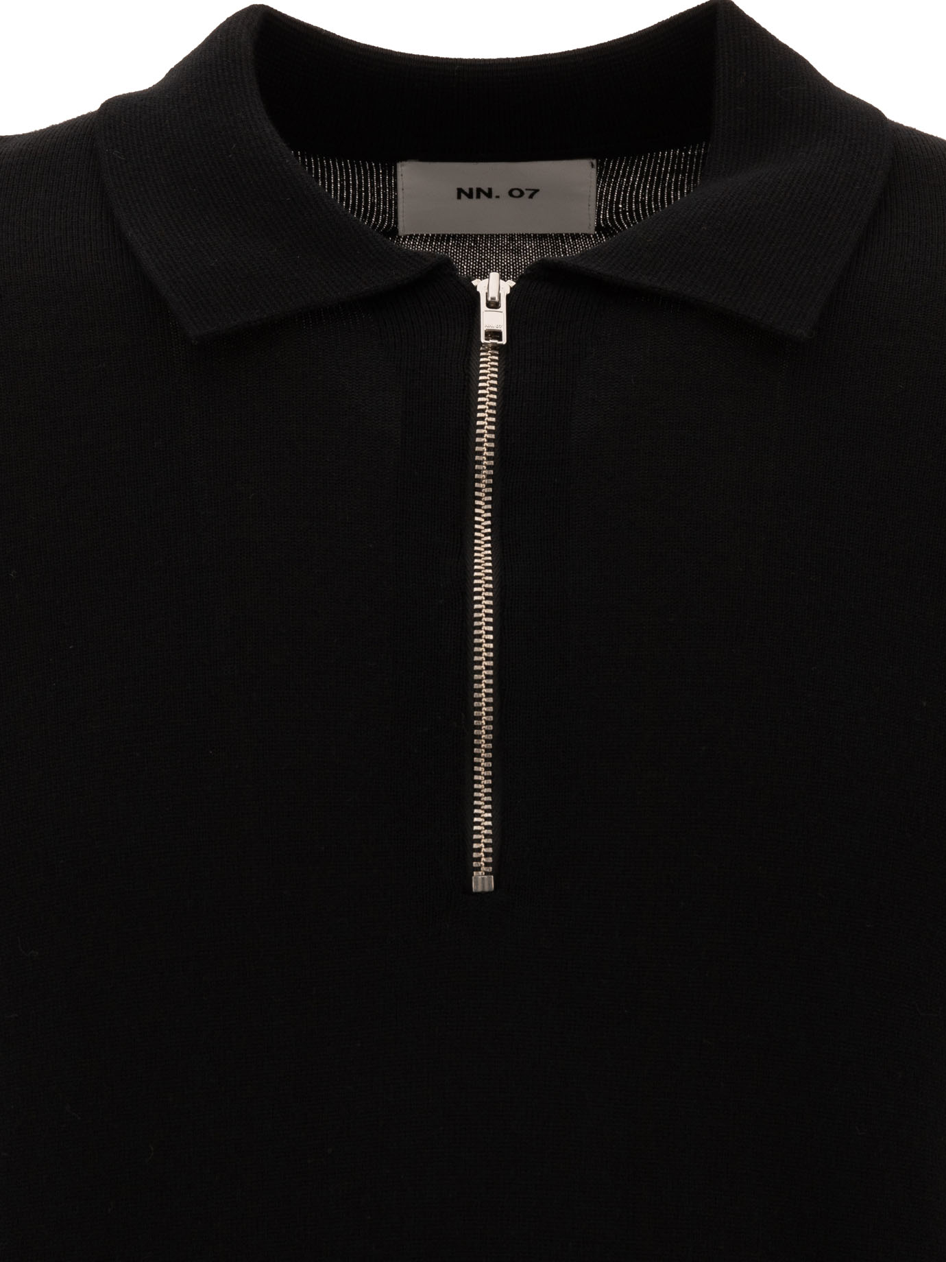 NN.07 Black   Sergio half-zip polo shirt